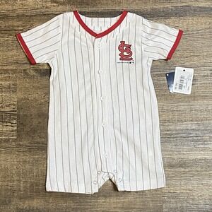 St. Louis Cardinals Romper 6-9M NWT Pinstripe Jersey One Piece MLB New Baseball